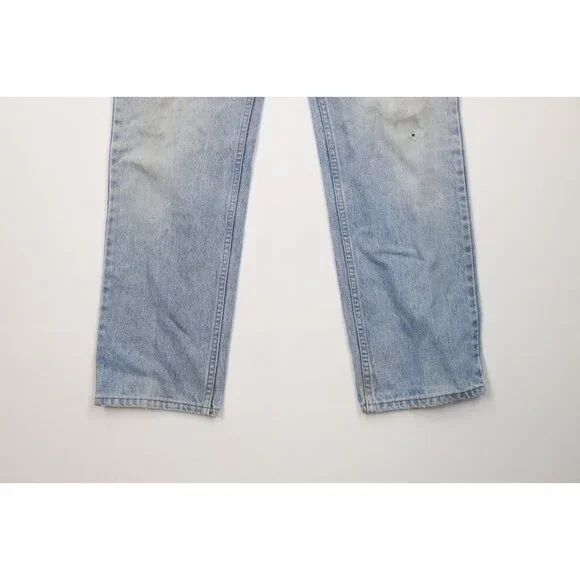 Vtg 80s Levis 509 Orange Tab Mens 32x30 Distressed Regular Straight Leg Jeans US